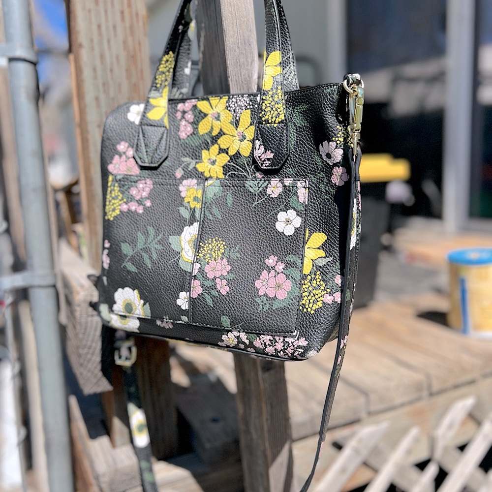 Floral Black Handbag
